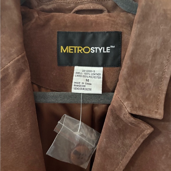 Metro Style Brown Vintage Suede Leather coat S14 - Picture 3 of 4